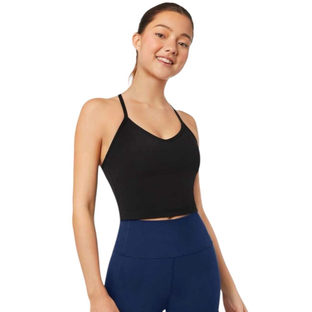 🔃Glowmode Black Cropped Tank Top